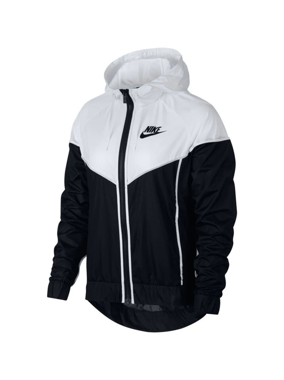 Nike Sportswear Windrunner Windbreaker Zip Up Jacket in White-Black